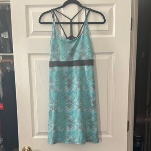 Summery Soybu Blue and Gray Patterned Dress